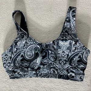 5/$25 Black White Paisley Print Bikini Top Swim Top M